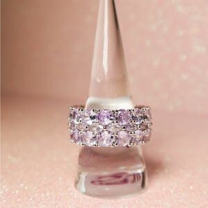 Rhodium Lilac CZ Ring Size 9 BP Brand